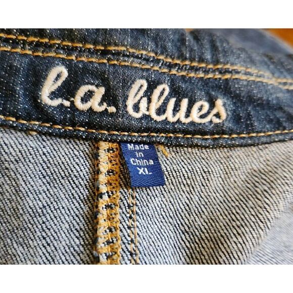 LA Blues  Denim Blue Jean Medium Wash Long Sleeve  Jacket Size XL - Picture 4 of 4